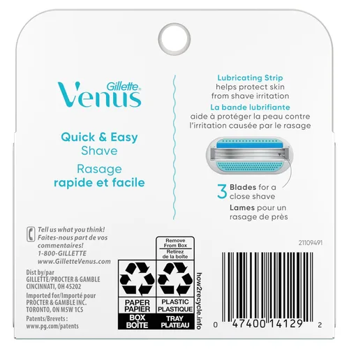 Miniatura 14 de Gillette Venus Repuestos de maquinilla de afeitar para mujeres, hojas para maquinilla, 8 unidades, Venus original