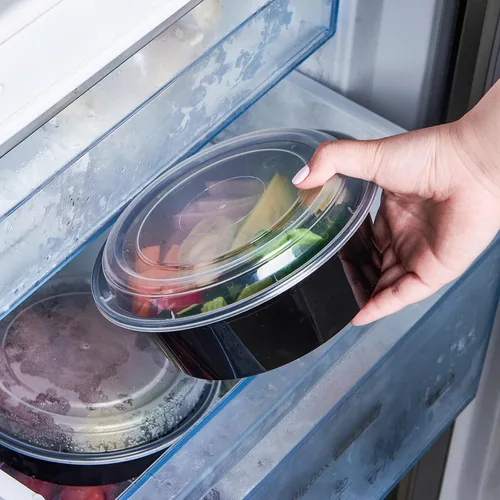 Miniatura 3 de FULING Recipientes redondos para preparación de comidas de 32 oz, 50 unidades, con tapas, de plástico, para almacenamiento de alimentos, caja
