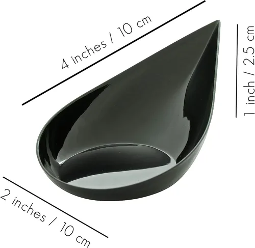 Miniatura 5 de 240 cucharas de plástico para aperitivo de lágrima, color negro para servir postres, pasteles, aperitivos, porciones pequeñas, reutilizables