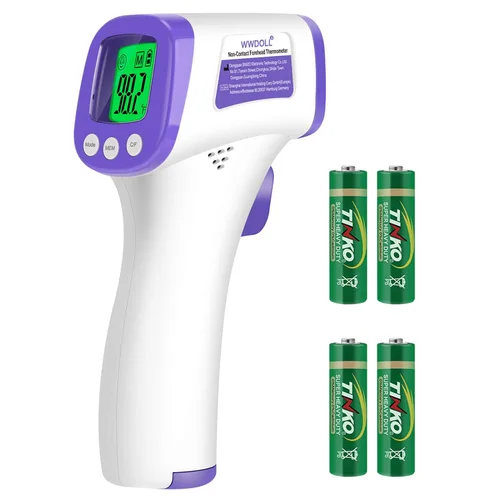 WWDOLL Termómetro infrarrojo para la frente de adultos, sin contacto, termómetro digital con sensor de alto calibre con pantalla LCD para