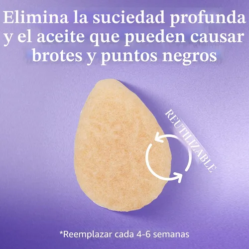 Miniatura 4 de Buf-Puf - Esponja facial suave, desarrollada por dermatólogos, elimina la suciedad profunda y el maquillaje que causa brotes y puntos negros