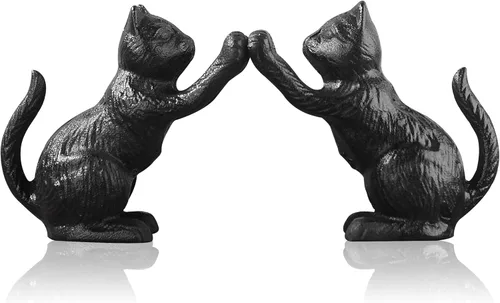 Miniatura 9 de Sujetalibros decorativos para estantes, de hierro fundido resistente para libros pesados, sujetalibros únicos y bonitos para decoración de hogar
