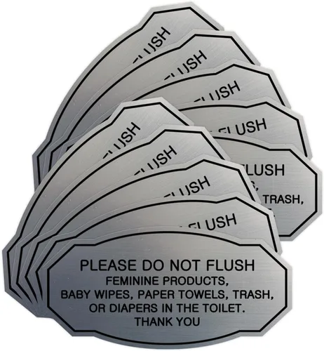 Miniatura 31 de Signs ByLITA Letrero de etiqueta victoriana Please Do Not Flush (Lt Gray), pequeño, 1 paquete Gris claro