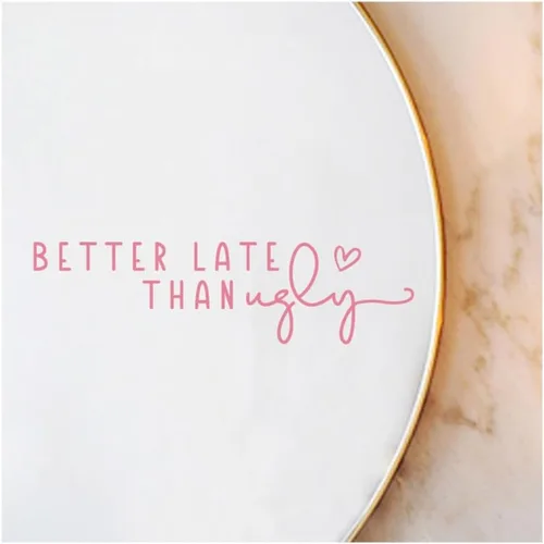 2 calcomanías de espejo con texto en inglés «Better Late Than Fey», calcomanías de vinilo para pared, buena idea de regalo, decoración de habitación