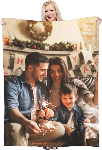 Manta personalizada con foto y texto, manta personalizada con imagen, manta de franela para regalos personalizados para niños, adultos, amigos,