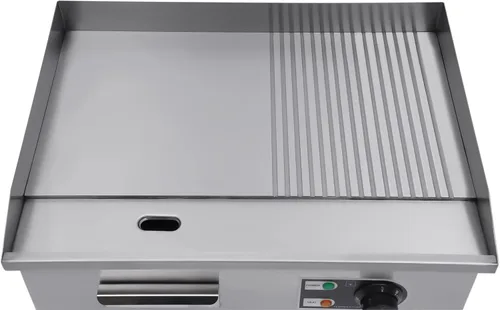 Miniatura 5 de Parrilla eléctrica portátil de mesa Teppanyaki de 110 V, parrilla antiadherente comercial con control de temperatura ajustable de 122 ~ 572 ℉