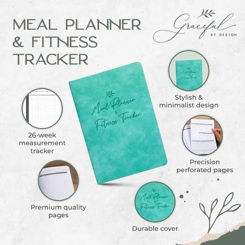 Miniatura 2 de Graceful by Design Planificador de comidas y rastreador de actividad física – Planifica entrenamientos en nuestro diario de fitness para mujeres