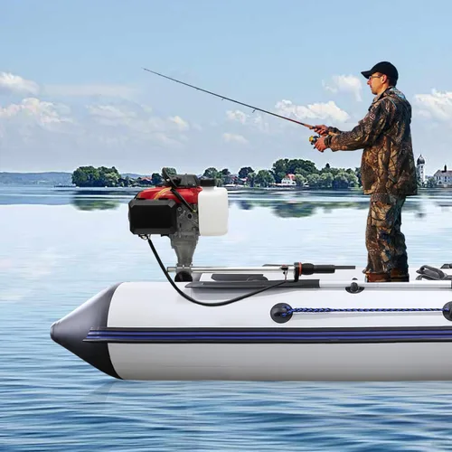 Miniatura 3 de Motor fuera de borda de 1.6kw, motor de barco de pesca fuera de borda de 4 tiempos 144F con refrigeración por aire para barco inflable, kayak