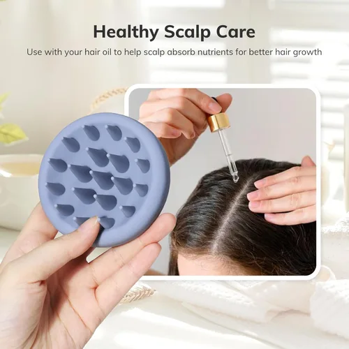 Miniatura 4 de Sndyi - Cepillo de champú y masajeador de cuero cabelludo de silicona, limpiador de cabello con cerdas de silicona suave, exfoliador del cuero
