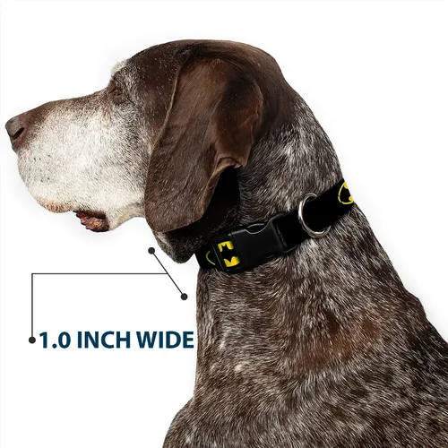 Miniatura 6 de Buckle-Down Collar de clip de plástico – Batman Shield Negro/Amarillo – 1 pulgada de ancho – Se adapta a 9-15 pulgadas Cuello – Pequeño