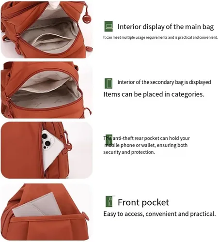 Miniatura 5 de Bolsa de viaje impermeable de 2 vías, nueva bolsa de mano 3 en 1 con Oxford impermeable, bolsa cruzada antirrobo de viaje para mujer
