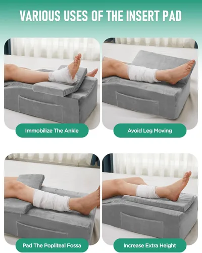 Miniatura 5 de Almohada de rodilla para cirugía de reemplazo de rodilla, almohada de elevación de pierna de rodilla de espuma viscoelástica para recuperación