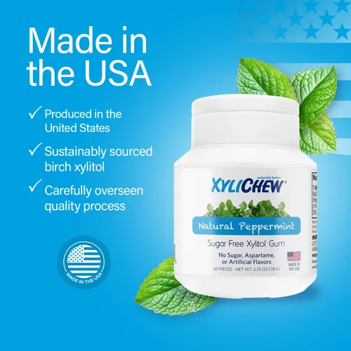 Miniatura 5 de Xylichew - Goma de mascar 100% xilitol, sin OMG, sin aspartamo, sin gluten y sin azúcar, cuidado bucal natural, alivia el mal aliento y la boca seca