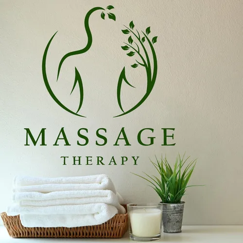 Miniatura 3 de Vinilo adhesivo de pared Spa Masaje Sala Terapia Salón de Belleza Pegatinas Interior Mural Decoración Grande (g8173) Negro