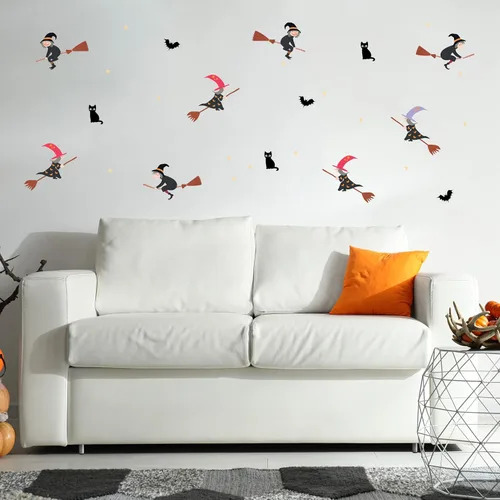 Miniatura 11 de Decalcomania - Calcomanías de pared para Halloween, juego de 31 calcomanías de decoración de calabazas de otoño para sala de estar, dormitorio
