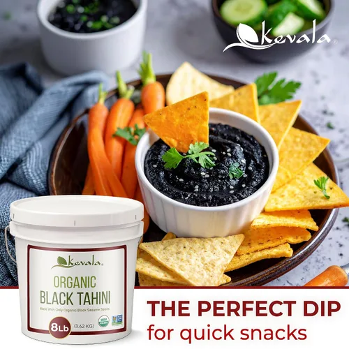 Miniatura 3 de Kevala Tahini negro orgánico – Pasta de sésamo negro sin gluten para alimentos dulces y salados, ideal para mezclar con una pasta de miso, tamaño a