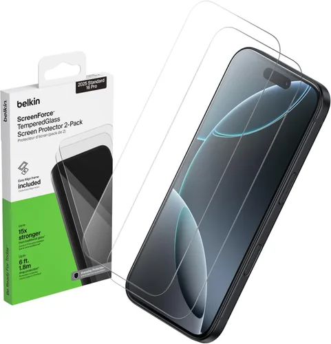 Miniatura 8 de Belkin ScreenForce - Protector de pantalla de vidrio templado para iPhone Air, resistente a los arañazos con bandeja de fácil alineación incluida