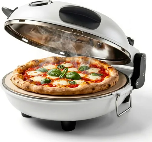Miniatura 9 de Horno de Pizza Eléctrico de Encimera Cook With Color – Fabrica Pizzas con Costra Crujiente, Calienta hasta 800˚F, Piedra Cerámica de 12 Pulgadas