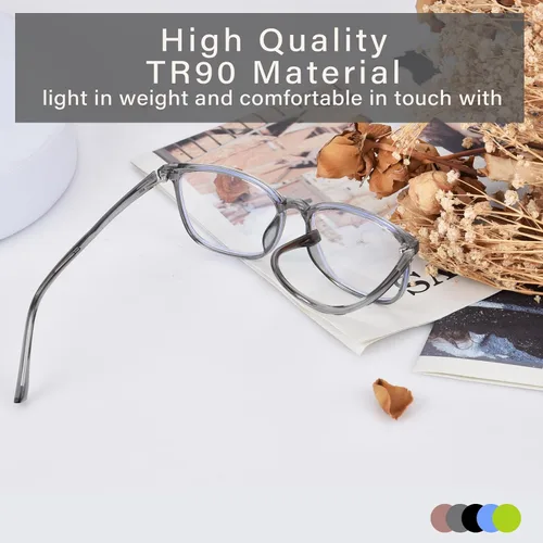 Miniatura 3 de FONHCOO Gafas de bloqueo de luz azul para mujeres y hombres, TR90, marco de moda, gafas de luz azul para computadora Gris