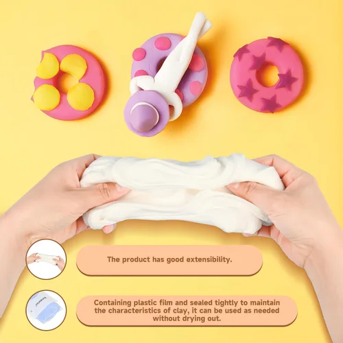 Miniatura 4 de Arcilla de espuma de secado al aire marrón claro de 3.53 oz, arcilla modelo mágico de bricolaje para niños, arcillas suaves coloridas