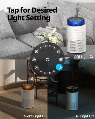 Miniatura 6 de Purificadores de aire COWAY para dormitorio del hogar de hasta 810 pies², filtro True HEPA para humo, alergias, caspa de mascotas, olor, monitor