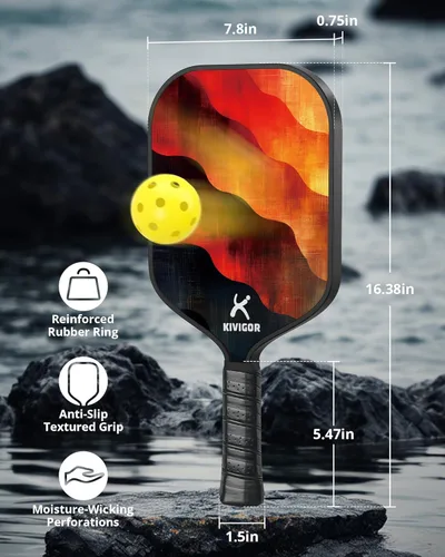 Miniatura 5 de Pickleball Paddles Set of 2, Carbon Fiber Surface, Polypropylene Honeycomb Core, Lightweight Pickleball Rackets Pickle Ball Paddle Set 2 Pack