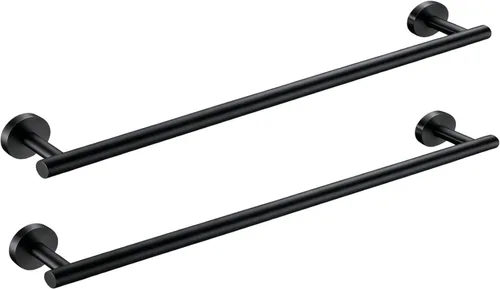 Miniatura 11 de SEIDO Toallero con 9.6 pulgadas de longitud utilizable, barra de toalla negra de acero inoxidable 304 para pared de baño, toalleros de una pieza