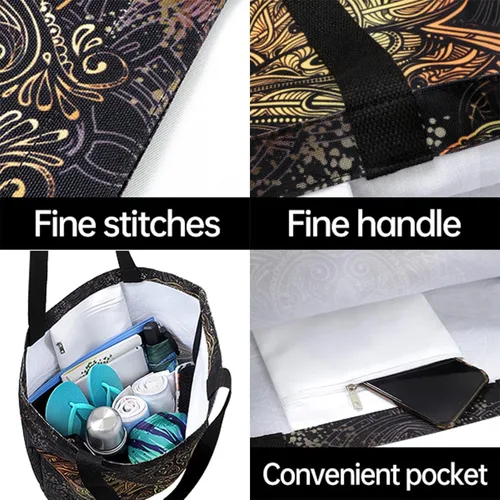 Miniatura 4 de Bolso de hombro extra grande con estampado de estilo de moda para viajes en la playa, fin de semana, gimnasio, compras de comestibles