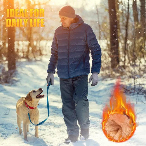 Miniatura 2 de ihuan Guantes de invierno impermeables a prueba de viento para hombre y mujer, guantes cálidos para clima frío, dedos con pantalla táctil