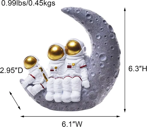 Miniatura 2 de BUTILIVEEN Esculturas familiares de astronautas, familia de 3 figuras de astronautas, decoración de dormitorio con temática espacial, decoración