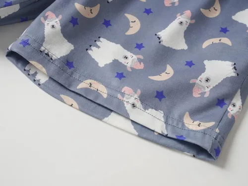 Miniatura 6 de Vopmocld Conjunto de pijama de manga corta de verano para niñas grandes, lindos patrones de gato, ropa de dormir Nighty 100% algodón