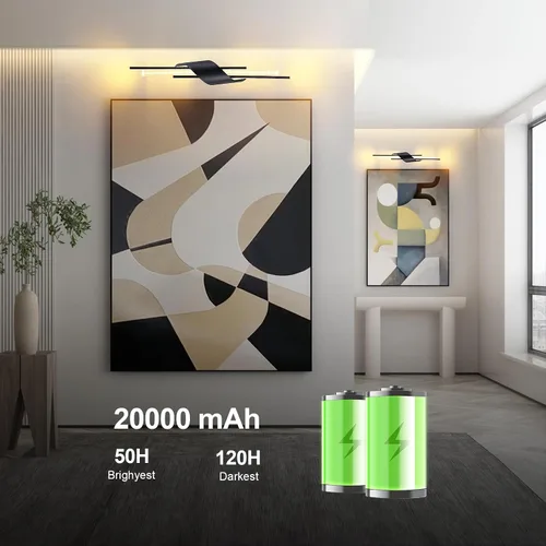 Miniatura 2 de camuucci Battery Operated Wall Sconces Set of Two,Modern Wireless Wall Lights,LED Rechargeable 20000mAh Not Hardwired Remote Control Dimmable Wall