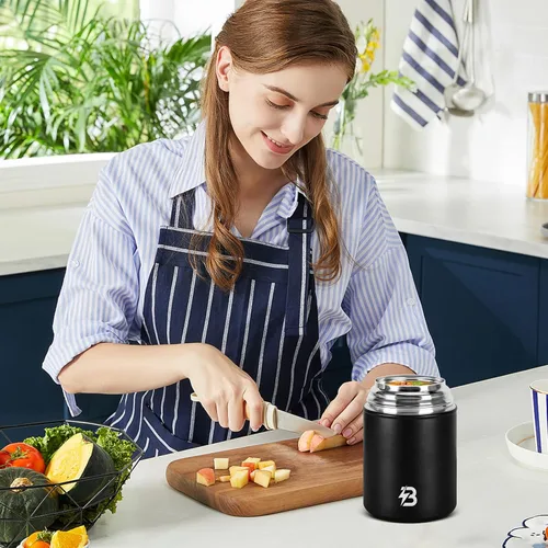 Miniatura 7 de Termo para comida caliente, frasco térmico para sopa de almuerzo de 29 onzas, recipiente aislado de boca ancha para comida caliente con cuchara