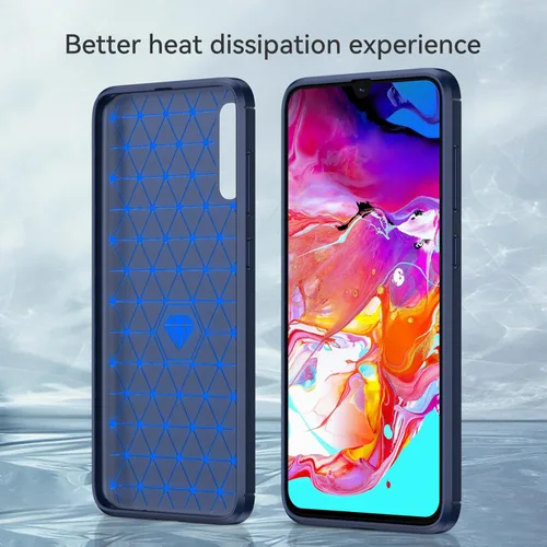 Miniatura 4 de Funda EUAGVQY para Samsung A70 Galaxy A70, Funda de Fibra de Carbono de TPU Blanda Antideslizante Duradera y Ligera, Funda Protectora para Samsung