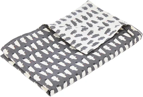 YnM Funda de edredón de algodón para mantas con peso (pingüino, 36 x 48 pulgadas)