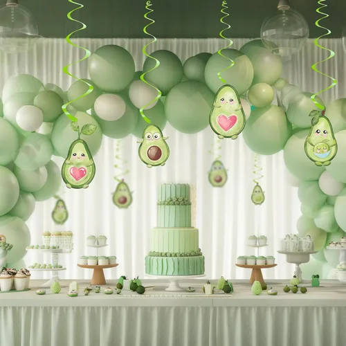 Paquete de 40 decoraciones colgantes de aguacate – Decoraciones de fiesta de aguacate para niñas, suministros de fiesta de frutas y bonita