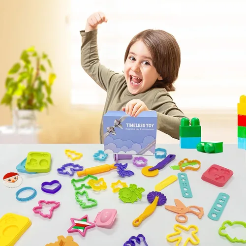 Miniatura 5 de Herramientas de masa para niños, accesorios de masa, moldes de dinosaurio, rodillos de frutas, tijeras y caja de almacenamiento, juego de recuerdos