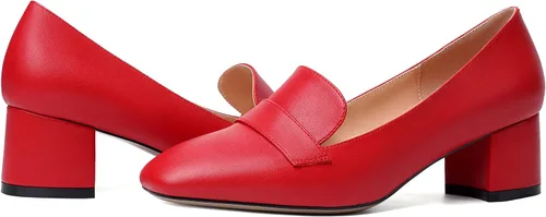 Miniatura 6 de MODENCOCO Mocasines de tacón bajo grueso para mujer, cómodos, informales, de 2 pulgadas