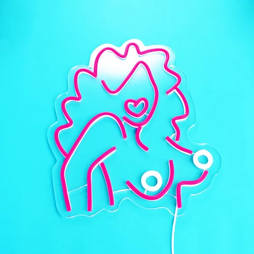 Miniatura 3 de Señal de neón sexy de mujer pelirroja en el pecho, pechos, luz LED, energía USB, regulable, luces de neón, regalos para niñas, niños y mujeres