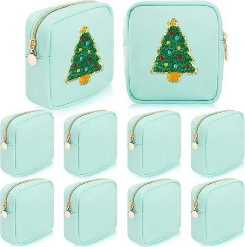 Miniatura 10 de Giesiery 9 mini bolsas de maquillaje a granel de nailon para cosméticos, bolsa de viaje, bolsa organizadora de artículos de tocador, bolsa pequeña