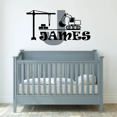 Miniatura 19 de Calcomanías de pared personalizadas con nombre de bebé en un bonito marco con ramas y hojas, calcomanías para paredes con nombre personalizado