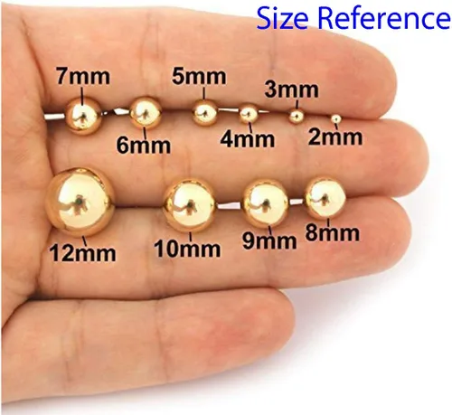 Miniatura 6 de Adabele 40 aretes hipoalergénicos de 0.157 in, anillo cerrado de bola de 0.157 in, 40 piezas en la parte trasera de tuerca chapada en oro amarillo
