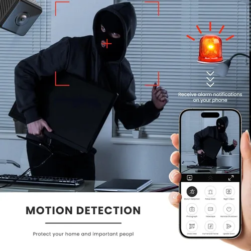 Miniatura 4 de Mini cámara inalámbrica de seguridad 2026 con WiFi para el hogar pequeño 1080P HD Micro Magnetic Nanny Cam con detección de movimiento, gran
