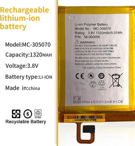 Miniatura 4 de 3.8V 5.01Wh 1320mAh MC-305070 58-000056 Replacement of Battery for E-Book,E-Reader (with 8 Pieces of Repair Tool)