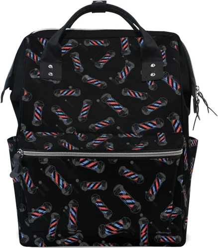 Miniatura 17 de Bolsa de pañales para bebés de gran capacidad, estilista de peluquería, tijeras de impresión duradera multifunción mochila de viaje, Alien Planeta