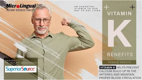 Miniatura 10 de Superior Source Triple K, fórmula 3 en 1, MK-4 500 mcg, MK-7 50 mcg, K1 500 mcg, tabletas microlignuales de disolución rápida, 30 unidades, huesos