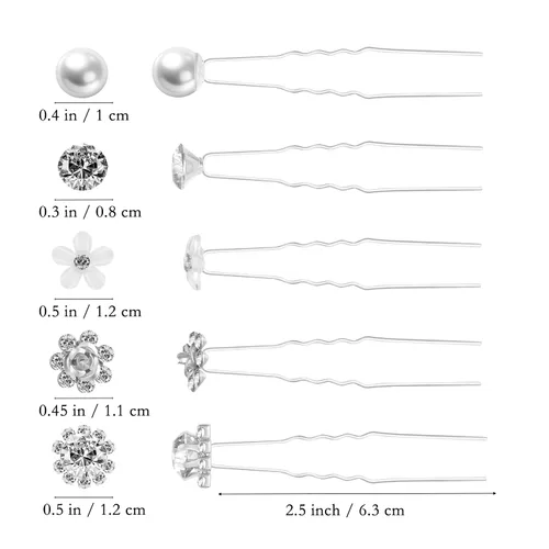 Miniatura 2 de 40 horquillas para el cabello de boda para novias, perlas y cristales, accesorios para el cabello de novia con diamantes de imitación para damas