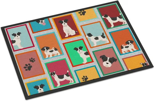 Miniatura 173 de Caroline's Treasures MLM1149MAT - Felpudo rojo Border Collie de 18 x 27 pulgadas, para interiores y exteriores, para entrada, antideslizante, Border