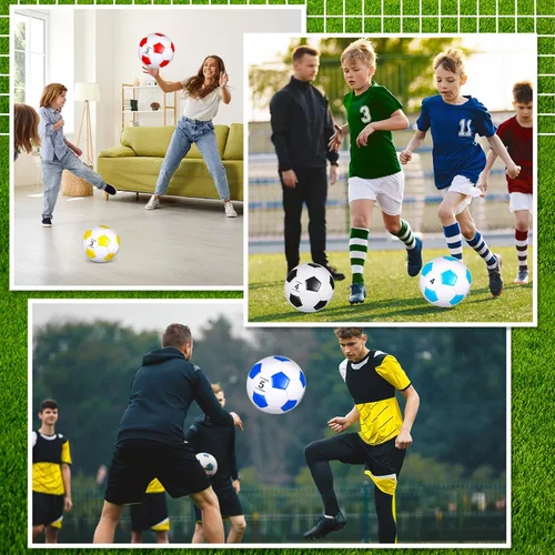 Miniatura 6 de HyDren 8 pelotas de fútbol a granel con bomba desinflada, tamaño oficial, pelota de fútbol deportiva para niños y adultos, juego para interiores