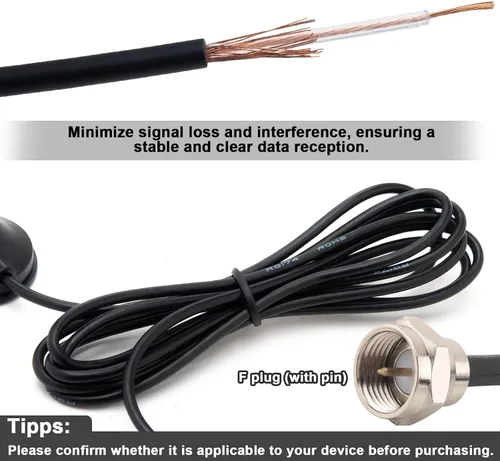 Miniatura 6 de Antena FM para interiores Antena de radio FM base magnética con PAL BNC 0.138 in y adaptador de 75 a 300 ohmios conector para receptor estéreo